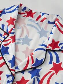 Independence Day Pajamas Set, Women's Casual Home Wear 2-Piece Set.