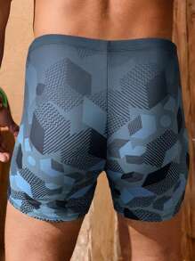 Șort de baie tricotat pentru bărbați, cu dungi și modele geometrice, pentru toate anotimpurile