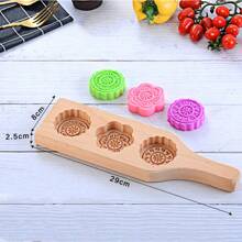 1 Set Of 4 Flower-Shaped Wooden Stamps, Wooden Mooncake Molds, DIY Hand-Pressed Mooncake Stamps, Dim Sum Desserts, Mung Bean Cakes, Pumpkin Cakes, Biscuits, Steamed Buns, Mid-Autumn Festival Pastry Molds, Biscuit Cutters, Mooncake Makers, Baking Tools, Suitable For Restaurants/Outdoors/Dining/Parties/Gifts/Festivals