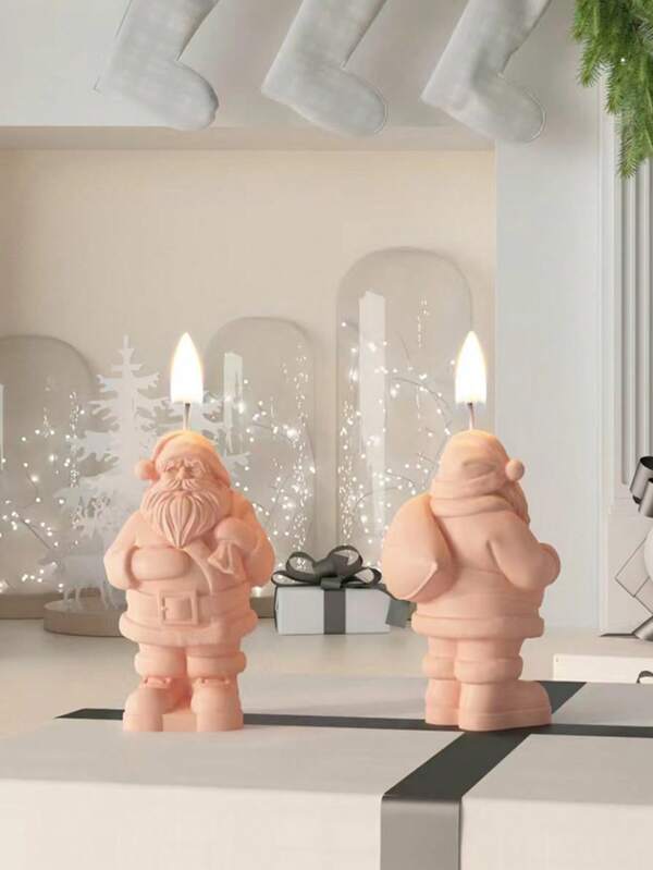 Molde de vela de silicona en forma de Papá Noel, para hacer velas artesanales de aromaterapia - Decoración navideña única y herramienta de regalo de manualidades