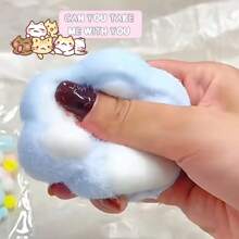 1 pièce Mignonne patte de chat pelucheuse anti-stress : Jouet à presser et à pincer portable, idéal pour le bureau, l'extérieur et les cadeaux de vacances - Petit cadeau amusant, cadeau de Noël, faveurs de fête, remplissage de sac-cadeau, prix de classe, objet à presser pour le bureau