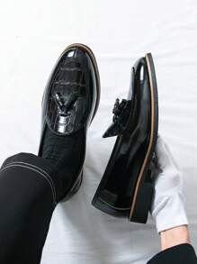 Casual Fringed Tassel Loafers, Versatile For Business, Party, Wedding, Pointed Toe Design