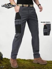LEDUNTINO [Spring/Summer] Men's Fashion Casual Outdoor Zip-Up Pants, Sports, Cargo, Green, Grey, Husband/Boyfriend Gift, Men's Spring/Autumn Pants, Multi-Pocket, Hiking, Fishing, Travel Pants, Spring/Autumn Bottoms, Size Reference Size Chart (Pants Do Not Include Belt) - Grey - View 1