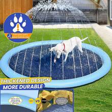 Extra Large Dog Pool Splash Pad - Heavy Duty PVC Pet Swimming Pool For Outdoor Play, Non-Slip Cooling Bath Tub For Big Dogs & Puppies, Summer Water Sprinkler Fun For Backyard, Garden & Kids