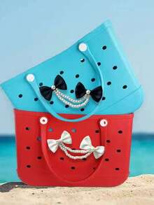 2PCS Key Bags And Hooks For Bogg Bags Accessories,Beach Bag Hooks & Button Mini Portable Bag Hook,Lightweight Replacement Travel Accessories,Solid Color Versatile Beach Bag Accessories Keychain Anti-Loss Accessories,Reusable Travel Accessories,To Quickly Find Your Keys - Multicolor - View 5