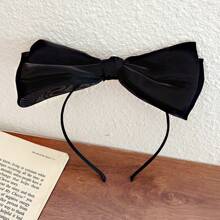 Bentiță de păr cu fundă din satin pentru femei, accesoriu elegant de păr cu plasă strălucitoare, bentiță de păr, bentițe de păr tip cerc, piesă pentru cap