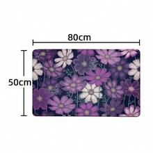 1 pieza Alfombra de piso antifatiga con superficie de felpa suave y estampado de flor morada, decoración del hogar, baño, cocina, entrada, regalo para el Día de la Madre y bodas, comodidad acolchada, relajante para los pies, decoración de baño, alfombra de baño, alfombra de piso, alfombra de exterior, felpudo de entrada, accesorios de baño, decoración de entrada - Morado - Ver 11