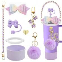 Zestaw akcesoriów do kubków 1 szt. Kompatybilny z kubkiem 30 uncji 40 uncji Zawiera 1 szt. Pasek na uchwyt butelki z wodą 1 szt. Osłona na słomkę Siliocne 1 szt. Osłona na kubek Siliocne 2 szt. Akcesoria do zawieszek, artykuły szkolne