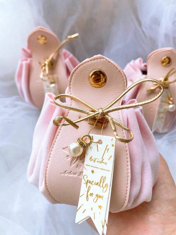 5 Stücke Geschenktüten für Süßigkeiten aus Leder Samt für Geburtstagsfeiern, Hochzeitsaccessoires, Schokotüten