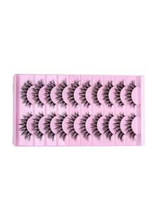 10 对自然蓬松睫毛 D 卷 3D 浓密假睫毛条透明睫毛带 - 濃密款 - 查看 5