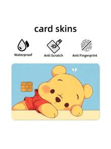Sanrio 1/2/4pcs Disney Winnie The Pooh Credit/Debit Card Stickers, PVC Protective Films, Bank Card Stickers, Bus Card Anti-Scratch Plastic Stickers, Credit/Debit Card Skins, Social Security Card Holders, ID Card Holders, Cute Cartoon Character Designed Bank Card And ID Card Stickers,School Supplies,Back To School