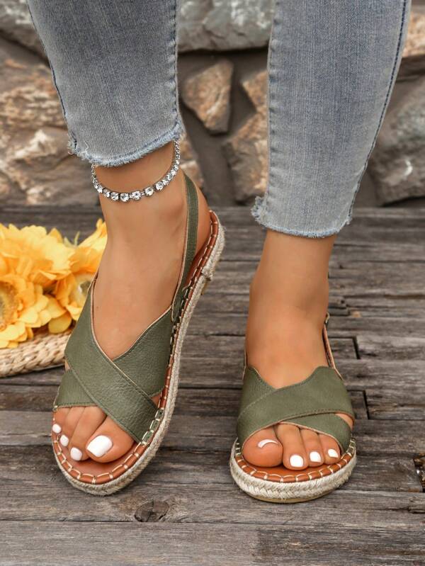 Women's Straw Woven Sandals, Roman Slide Bohemian Slippers, Rope Slippers, School Lady Shoes, Casual Beach Footwear For Summer