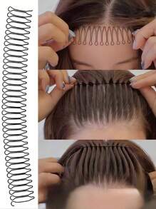1pc Simple And Cute Flower Heart Shaped Wave Hair Comb, Solid Color Hair Styling Tool, Hair Accessory Crown