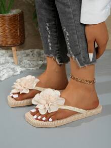 Floral Thong Sandals, Delicate Floral Decor, Elegant And Cute, Light And Comfortable, Non-Slip Sole, Versatile For Daily Wear, Beaches, Holidays, And Street