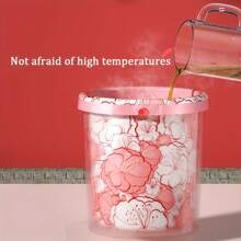 1 Roll 80pcs 4 Gallon Plum Blossom Scented Trash Bags, Self-Tie Drawstring Closure, Thick & Portable Kitchen Garbage Bags, Suitable For Office & Home