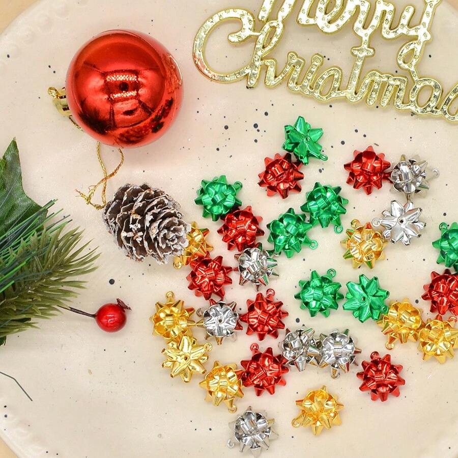 4 Pairs Christmas Bow Earrings, Christmas Bow Stud Earrings, Holiday Earring Set, Christmas Jewelry Gift