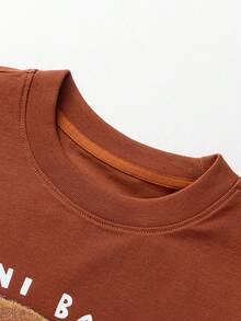 mini bala Boys' And Girls' T-Shirt Summer Non-Sweat Baby Cool Antibacterial Short Sleeve T - Brick Red - View 6