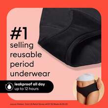 Thinx All Period Underwear - Absorbency - Black Briefs - Black - View 10