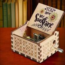 Vintage Retro Hand-Cranked Wooden Music Box Gift - Mini Portable Cute Musical Jewelry Box, Romantic Home Desk Decor For Birthday Christmas Valentine's Day (Women/Girls/Girlfriend)