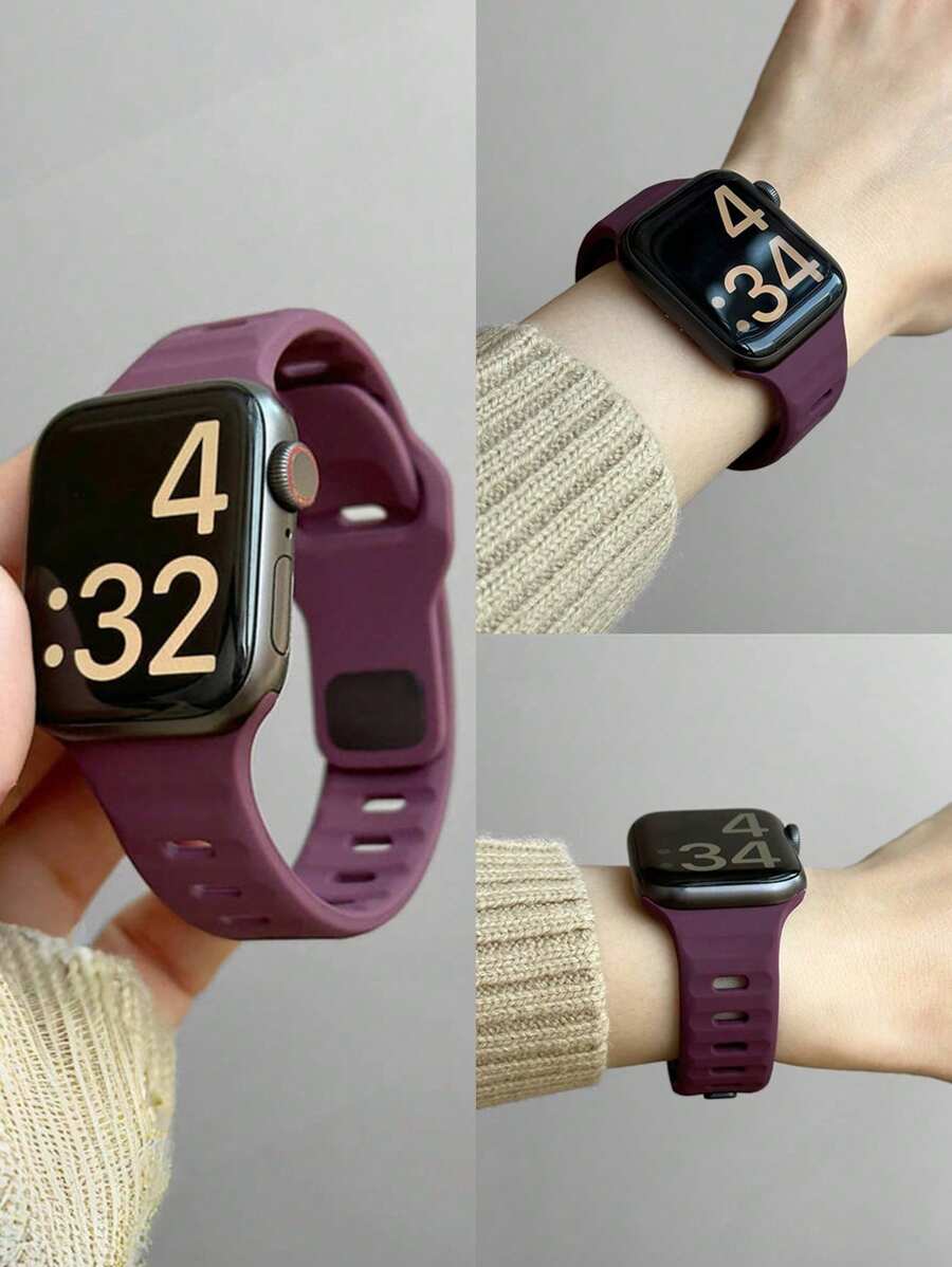1 pieza Correa de silicona verde para reloj deportivo de 42mm, 38mm, 40mm, 41mm, 44mm, 45mm, 46mm, 49mm, correa de repuesto de moda para smartwatch de las series Ultra2, Ultra SE2, SE, 10, 9, 8, 7, 6, 5, 4, 3, 2, 1 para mujeres y hombres