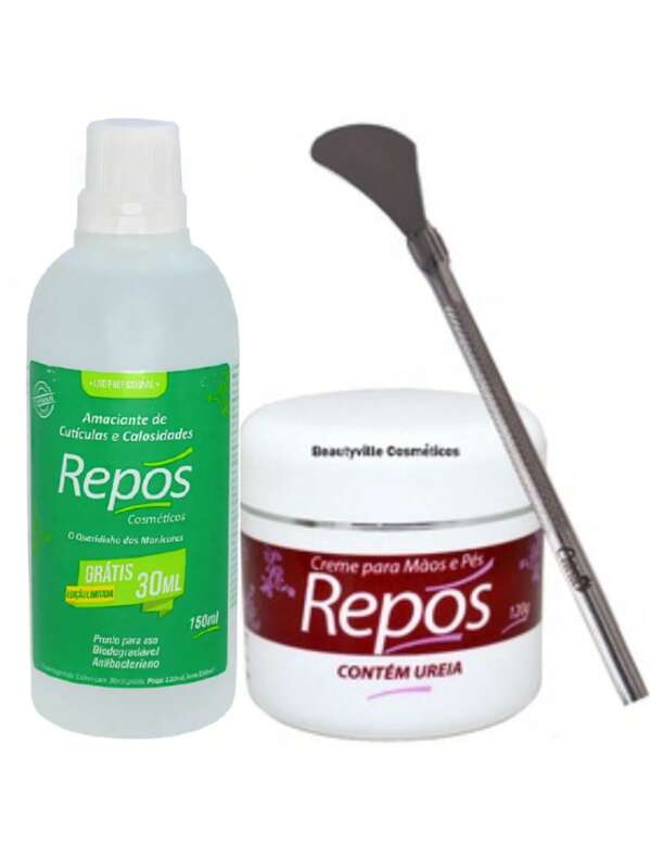 Kit Spa dos Pés Repós Amaciante 150ml + Espátula 222 + Creme Ureia Hidratante 120gr