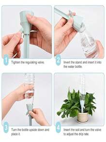 Self-Watering Spikes For Plants | Automatic Plant Waterer For Holidays & Vacations | Adjustable Drippers With Slow Release | Indoor Potted Plant Care (4 Pcs)