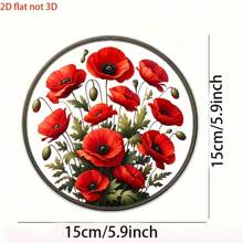 1pc, 2d Flat Lemon Tree - White Magnolia, Red Flowers, Purple Butterfly Sun Catcher, Translucent Circular Window Hanging Decoration, Furniture Natural Theme Decoration, Very Suitable For Walls, Gardens, Porch Furniture Natural Decoration, The Best Holiday Gift For Family And Friends