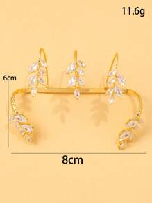 1pc Leaf Rhinestone Claw Bracelet Daily Wear Female Decorative Jewelry Simple Personalized Accessory Bracelet