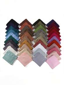 1条轻薄褶皱女士纯色卷边围巾，柔软透气马来西亚披肩，可搭配连衣裙