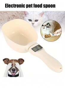 1pc Pet Food Scoop, Electric Dog/Cat Food Scale With Detachable Measuring Cup And LED Display, Pet Food Weighing Scale