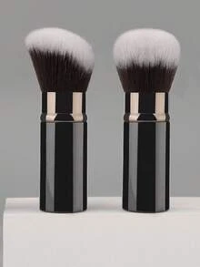 1pc/2pcs/3pcs New Retractable Powder Brush Blush Brush Foundation Brush Soft Bristle Multi-Functional Travel Portable Makeup Brush - Brown - View 2