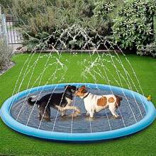 Extra Large Dog Pool Splash Pad - Heavy Duty PVC Pet Swimming Pool For Outdoor Play, Non-Slip Cooling Bath Tub For Big Dogs & Puppies, Summer Water Sprinkler Fun For Backyard, Garden & Kids