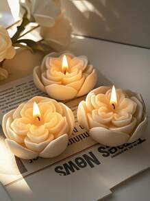 1 Stück 3D romantische Blume Silikonform, geeignet für Kerzen, Seife und Harz Bastelarbeiten - Rosa Blumen Design, perfekt für handgemachte duftende Kerzen, Gips Dekorationen und Geschenkherstellung, ideal für Heimdekoration, Silikon Kerzengießform