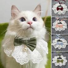 Cute Cat Bow Collar Breakaway Floral Aesthetic Cats Bowtie Collar Bow Tie With Bell For Indoor Cats Kitten And Small Dogs Puppies For Small Pets Cat Accessories