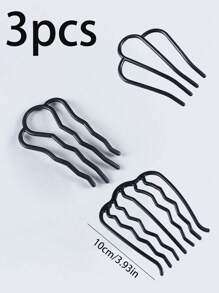 3 bucăți de agrafe de păr minimaliste, versatile, moale, agrafe de păr în formă de U, perfecte pentru femei