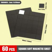 1 لوح أسود مغناطيسي لاصق، بقع مغناطيسية ناعمة مربعة، شريط مغناطيسي ناعم مناسب لإنتاج ملصقات الثلاجة وإنتاج معينات التدريس السبورات البيضاء