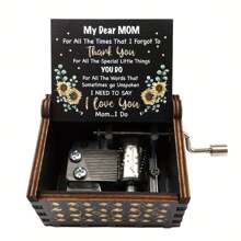 Vintage Retro Hand-Cranked Wooden Music Box Gift - Mini Portable Cute Musical Jewelry Box, Romantic Home Desk Decor For Birthday Christmas Valentine's Day (Women/Girls/Girlfriend)