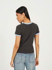 brave soul T-Shirt With Pocket & Contrast Trims