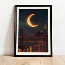 Set de 3 obras de arte enmarcadas en madera con pósteres en lienzo, pintura decorativa. Conjunto de 3 impresiones "Trono de Cristal", "Ciudad Creciente", "Velaris", "Terrasen", "Acotar" Citas de libros Impresión artística enmarcada
