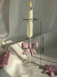 1 pieza Soporte de vela creativo y lindo con lazo extra grande, Soporte de vela para decoración de restaurante de alta gama, Soporte de vela decorativa para una cena romántica a la luz de las velas