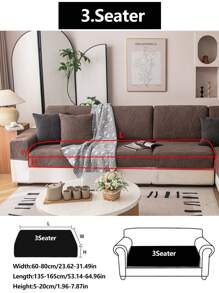 1pc All Season Stretch Sofa Cover, Plush Fleece Anti-Slip Anti-Spill Full Wrap Sofa Seat Cushion Slipcover, Machine Washable Dust-Proof Durable Furniture Protector For L-Shaped Sofa And 1/2/3/4 Seater