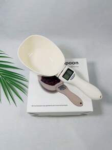 1pc Pet Food Scoop, Electric Dog/Cat Food Scale With Detachable Measuring Cup And LED Display, Pet Food Weighing Scale