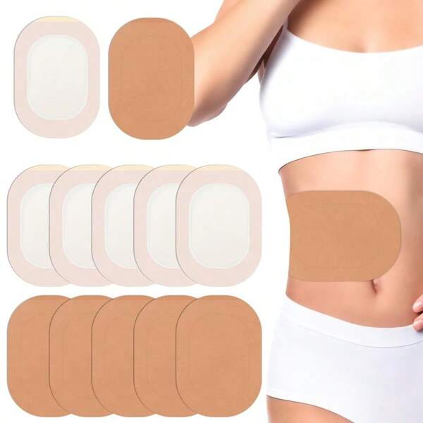 10PCS Castor-Oil Packs Wrap For Stomach, Disposable Castor-Oils Packs Self-Adhesive Belly Button Patch Cover & Castor Oil-Patch Sticker Pad Compress Pads - Highly Absorbent