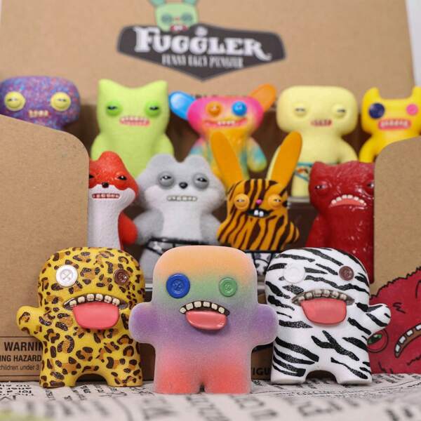 ZURU 1 Piece Genuine Fuggler Blind Box Figure Ugly Monster Tooth Wide Eyed Weirdo Annoyed Alien Screech V3 Grin Grin Collectible Model Toys 5-8cm