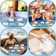 10 Pack Pool Oil Absorbing Sponge, Pool Scum Absorber, Octopus Oil Scum Absorbing, Scum Absorbing Filter Sponge, Pool Accessories For Hot Tub Swimming Pool And Spa (White)
