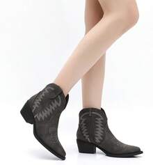 GLOBALWIN Women's Western Boots Ankle Cowboy Boots For Women Fall Boots Halloween Season - 灰色 - 查看 6