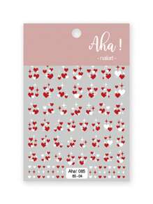 Autocollants d'art pour ongles en forme de cœur rose, décorations pour ongles en forme d'étoile et de cœur blanc et rose