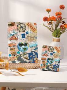 Patchwork Weltkarte Schutzhülle kompatibel mit iPad Air4/5 10.9 Zoll, iPad 7/8/9/10.2 Zoll, iPad 10. Generation, kompatibel mit Kindle Paperwhite 12. Generation 2024, Kindle (11. Generation) 2022 Release, kompatibel mit Galaxy Tab S6 Lite 10.4 Zoll, Hülle mit Auto Sleep/Wake Funktion