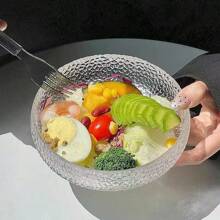 Ins Style Hammered Glass Bowl Fruit Bowl Dessert Bowl Salad Bowl Salad Bowl Home Premium Feeling Fruit Bowl, Easter, Halloween, Christmas, Teacher's Day, Mother's Day, Father's Day Holiday Present, Birthday Present.,School Supplies