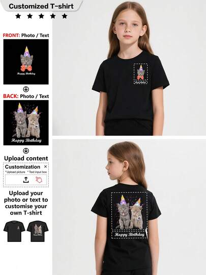 Custom Personalized T-Shirt, Girls Sport T-Shirt, Breathable, A Fatkungift, - Add Images To Design Your Own Personalized Printed T-Shirt